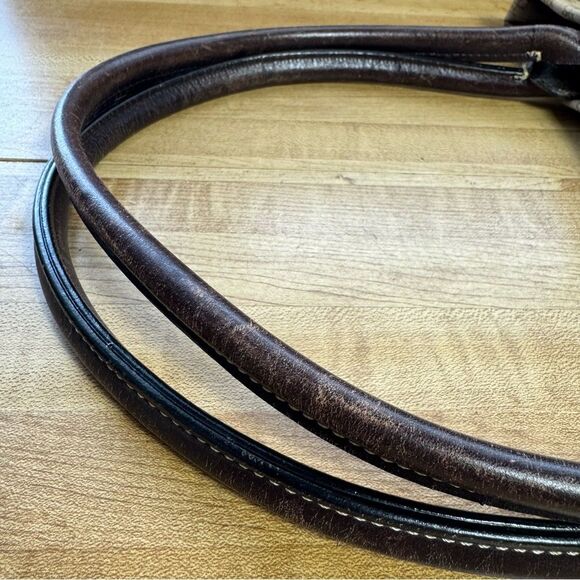 VTG Dooney & Bourke Brown Tan Logo Monogram Tote Satchel Canvas Leather Purse - Picture 7 of 9